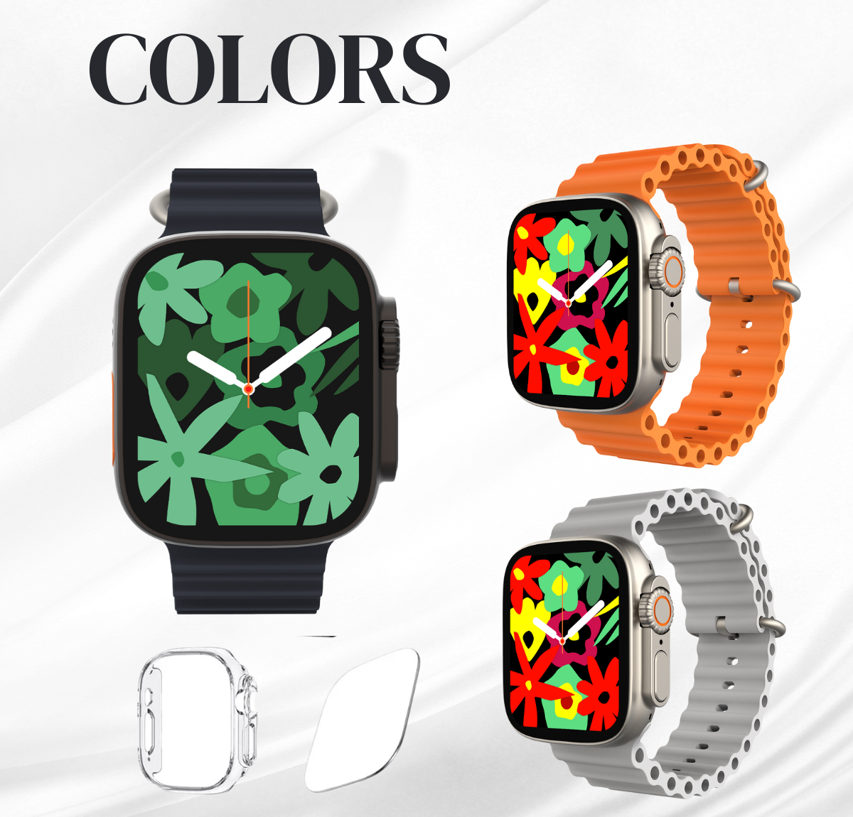 EONIX HD9 Ultra 2 smartwatch in black, orange, and grey