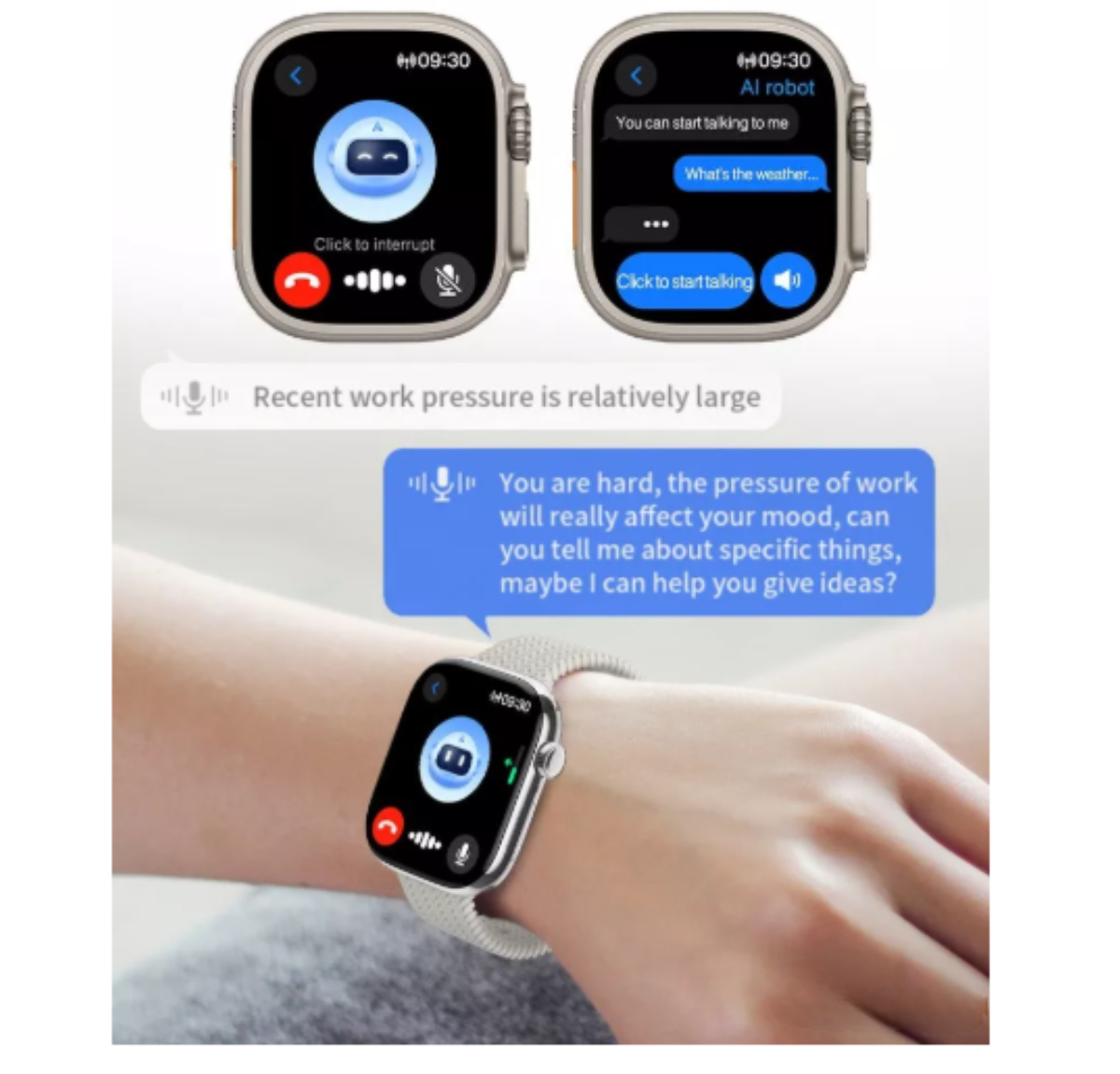 HK10 Ultra-A Smartwatch showcasing heart rate, blood pressure, and sleep monitoring features.