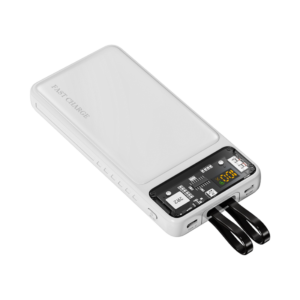 EONIX 10000mAh Power Bank with 20W fast charging, built-in cable & 4 output ports. Compact, sleek & powerful for all your devices!