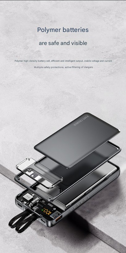 EONIX charger placed next to a phone, showing compact size.