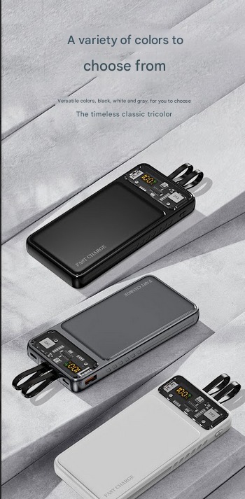 Travel-ready EONIX 10000mAh power bank packed in a carry bag.