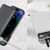EONIX 10000mAh power banks with PD20W and 22.5W fast charging capability, featuring dual USB output, LED display, and sleek black and white designs