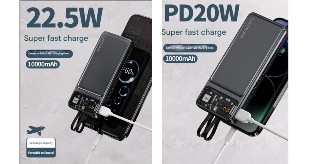 EONIX Power Bank with PD20W, 22.5W fast charging and extra-large capacity
