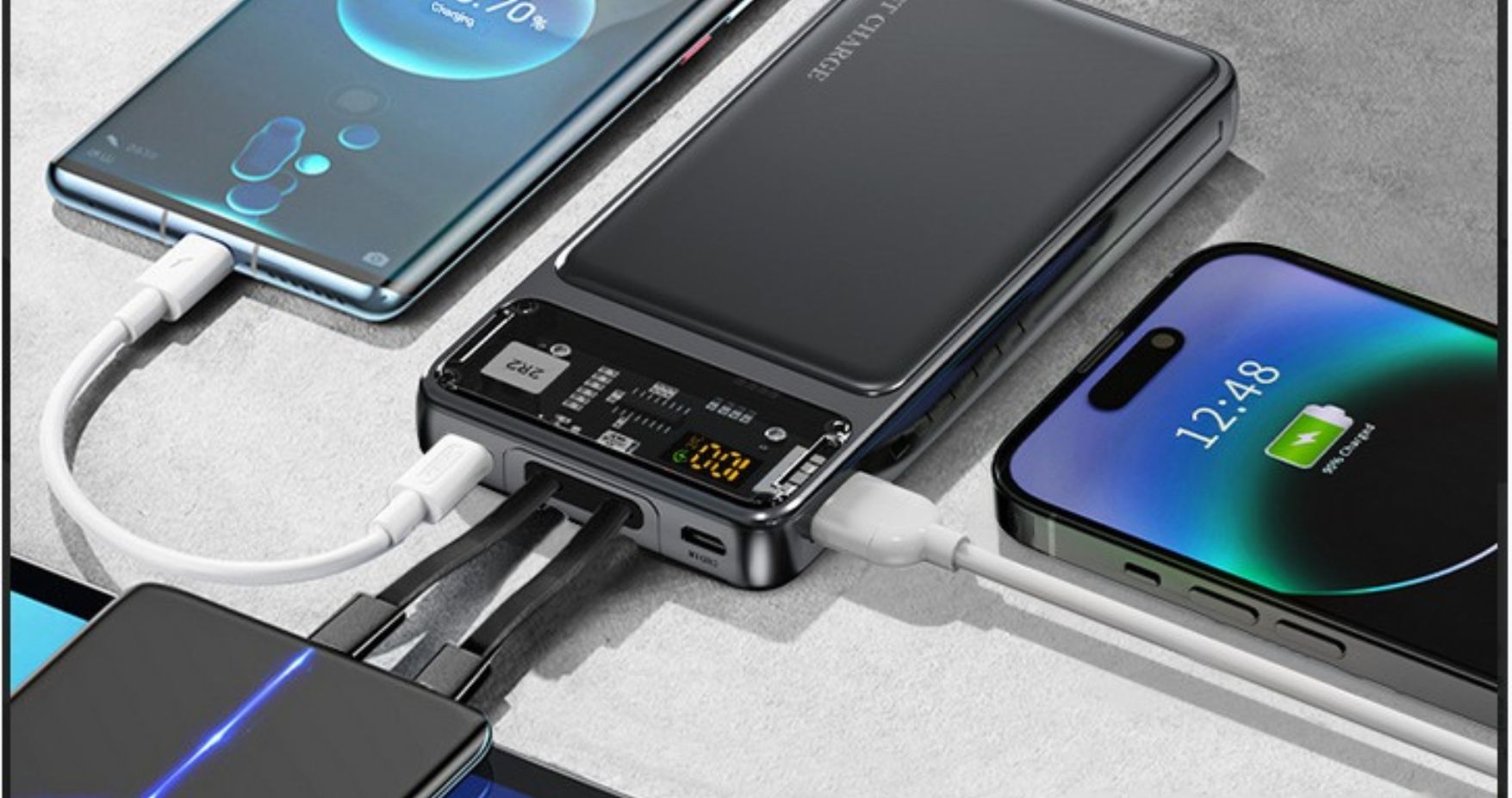 EONIX 10000mAh Power Bank charging multiple devices at once