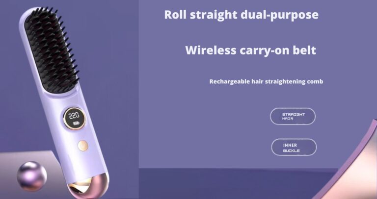 Wireless dual-use hair styler with roll-straight function and carry-on belt