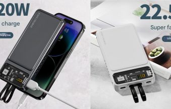 EONIX 10000mAh power banks with PD20W and 22.5W fast charging capability, featuring dual USB output, LED display, and sleek black and white designs